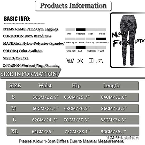SotRong Mallas Camuflaje Deportivas Mujer Leggins Yoga Pantalones Elastico Cintura Altura Polainas para Running Pilates Fitness Leggings Verde L SotRong Mallas Camuflaje Deportivas Mujer Leggins Yoga Pantalones Elastico Cintura Altura Polainas para Running Pilates Fitness Leggings Verde L