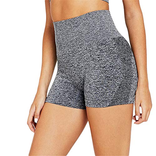 SotRong Mujeres Skinny Hot Pant Seamless Running Sports Yoga Pantalones Cortos Compression Fitness Shorts Gris L