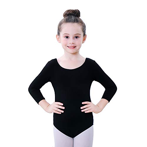 Soudittur Maillot de Ballet Danza Clásico para Niña Manga 3/4 Body Leotardo Gimnasia Ritmica (Negro, Tag 110(Height: 105-115 cm)) Soudittur Maillot de Ballet Danza Clásico para Niña Manga 3/4 Body Leotardo Gimnasia Ritmica (Negro, Tag 110(Height: 105-115 cm))