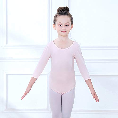 Soudittur Maillot de Ballet Danza Clásico para Niña Manga 3/4 Body Leotardo Gimnasia Ritmica (Rosa, Tag 120(Height: 115-125 cm)) Soudittur Maillot de Ballet Danza Clásico para Niña Manga 3/4 Body Leotardo Gimnasia Ritmica (Rosa, Tag 120(Height: 115-125 cm))