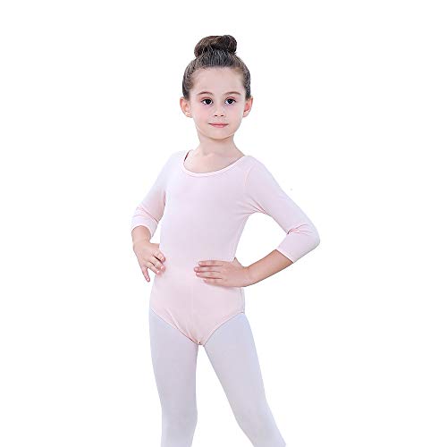 Soudittur Maillot de Ballet Danza Clásico para Niña Manga 3/4 Body Leotardo Gimnasia Ritmica (Rosa, Tag 120(Height: 115-125 cm)) Soudittur Maillot de Ballet Danza Clásico para Niña Manga 3/4 Body Leotardo Gimnasia Ritmica (Rosa, Tag 120(Height: 115-125 cm))
