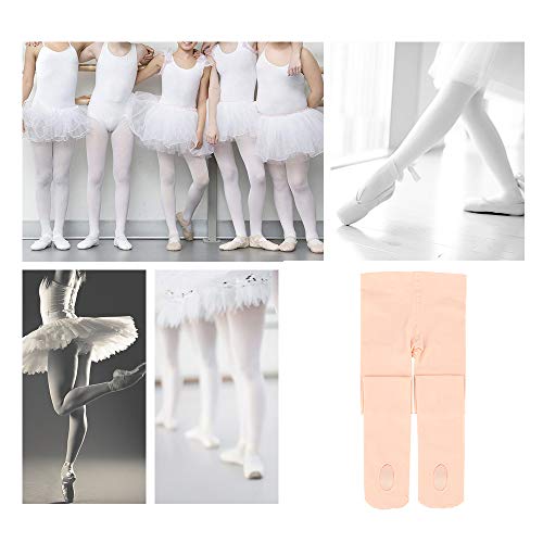 Soudittur Medias Convertibles de Ballet Danza para Niñas y Mujer 90 DEN en Rosa, Blanco y Negro (2 Pares Rosa, XS (3-5 años, Altura: 95-110 cm))