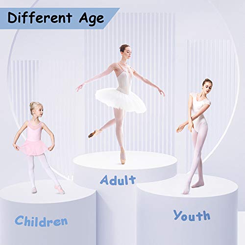 Soudittur Medias de Ballet Danza Para Niñas y Mujer 90 DEN en Blanco, Rosa Soudittur Medias de Ballet Danza Para Niñas y Mujer 90 DEN en Blanco, Rosa