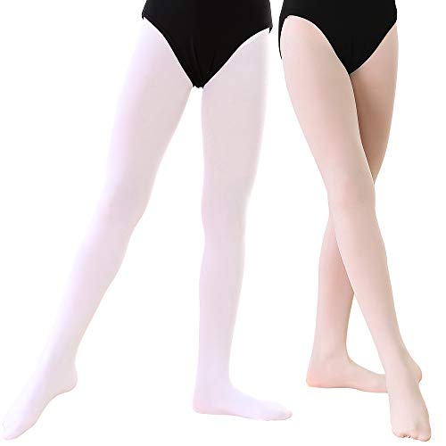 Soudittur Medias de Ballet Danza Para Niñas y Mujer 90 DEN en Blanco, Rosa Soudittur Medias de Ballet Danza Para Niñas y Mujer 90 DEN en Blanco, Rosa
