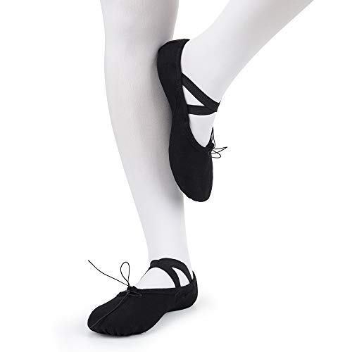 Soudittur Zapatillas Media Punta de Ballet - Calzado de Danza para Niña y Mujer Adultos Negras Suela Partida de Cuero Tallas 23 Soudittur Zapatillas Media Punta de Ballet - Calzado de Danza para Niña y Mujer Adultos Negras Suela Partida de Cuero Tallas 23