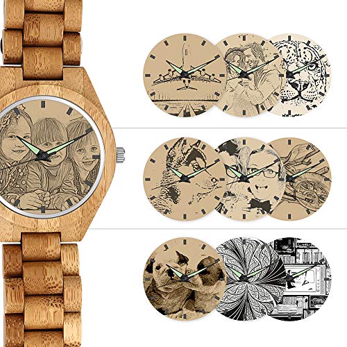 SOUFEEL Reloj Madera Personalizado Foto y Grabado Punteros Luminosos Cuarzo Regalo Personalizado para Familia Hombre Mujer Amigo Pareja SOUFEEL Reloj Madera Personalizado Foto y Grabado Punteros Luminosos Cuarzo Regalo Personalizado para Familia Hombre Mujer Amigo Pareja