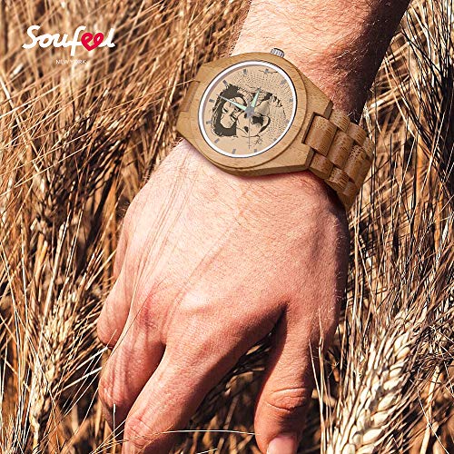 SOUFEEL Reloj Madera Personalizado Foto y Grabado Punteros Luminosos Cuarzo Regalo Personalizado para Familia Hombre Mujer Amigo Pareja SOUFEEL Reloj Madera Personalizado Foto y Grabado Punteros Luminosos Cuarzo Regalo Personalizado para Familia Hombre Mujer Amigo Pareja