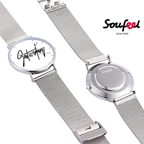 SOUFEEL Reloj Personalizado Foto y Grabado Caracteres Analógico de Cuarzo de Pulsera Malla De Banda Plata Impermeable Ultra-delgada Clásico Regalo para Familia Mujer Novia Bebe Nuevo con Caja Elegante SOUFEEL Reloj Personalizado Foto y Grabado Caracteres Analógico de Cuarzo de Pulsera Malla De Banda Plata Impermeable Ultra-delgada Clásico Regalo para Familia Mujer Novia Bebe Nuevo con Caja Elegante