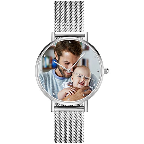 SOUFEEL Reloj Personalizado Foto y Grabado Caracteres Analógico de Cuarzo de Pulsera Malla De Banda Plata Impermeable Ultra-delgada Clásico Regalo para Familia Mujer Novia Bebe Nuevo con Caja Elegante SOUFEEL Reloj Personalizado Foto y Grabado Caracteres Analógico de Cuarzo de Pulsera Malla De Banda Plata Impermeable Ultra-delgada Clásico Regalo para Familia Mujer Novia Bebe Nuevo con Caja Elegante