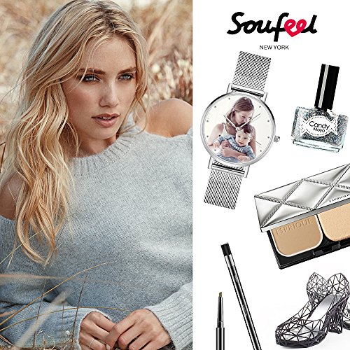 SOUFEEL Reloj Personalizado Foto y Grabado Caracteres Analógico de Cuarzo de Pulsera Malla De Banda Plata Impermeable Ultra-delgada Clásico Regalo para Familia Mujer Novia Bebe Nuevo con Caja Elegante SOUFEEL Reloj Personalizado Foto y Grabado Caracteres Analógico de Cuarzo de Pulsera Malla De Banda Plata Impermeable Ultra-delgada Clásico Regalo para Familia Mujer Novia Bebe Nuevo con Caja Elegante