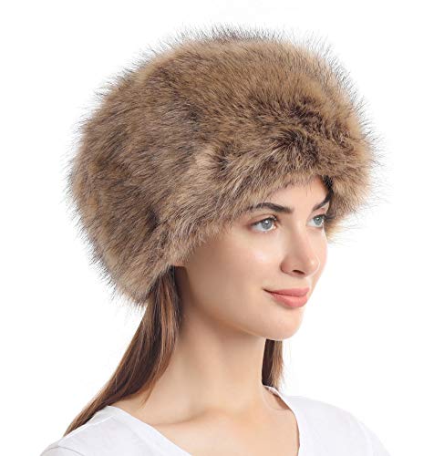 soul young Sombrero de Invierno del Estilo Ruso de la Piel Falsa de Las Mujeres Sombreros de Las Tapas de esquí de la Moda(Marrón) soul young Sombrero de Invierno del Estilo Ruso de la Piel Falsa de Las Mujeres Sombreros de Las Tapas de esquí de la Moda(Marrón)
