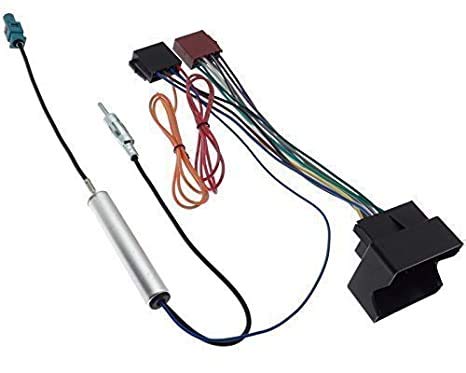 Sound-way Kit Montaje Autoradio, Marco 1 DIN Radio de Coche, Caja de Almacenamiento, Adaptador Antena, Cable Adaptador Conector ISO, Compatible con Volkswagen, Skoda, Seat