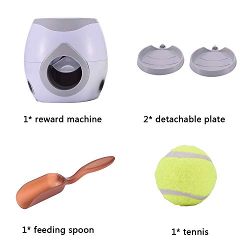 soundwinds Automático Pelota para Mascotas Juguete Interactivo para Perros Perro de Juguete Perro Lanzador de Pelotas de Tenis Máquina de recompensa de Alimentos Comedero Lento Puzzle de Juguete para