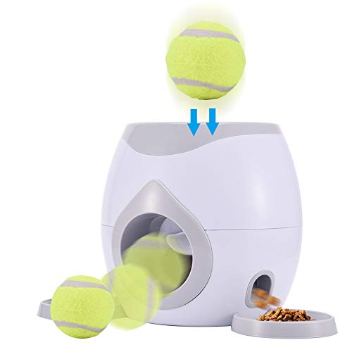 soundwinds Automático Pelota para Mascotas Juguete Interactivo para Perros Perro de Juguete Perro Lanzador de Pelotas de Tenis Máquina de recompensa de Alimentos Comedero Lento Puzzle de Juguete para