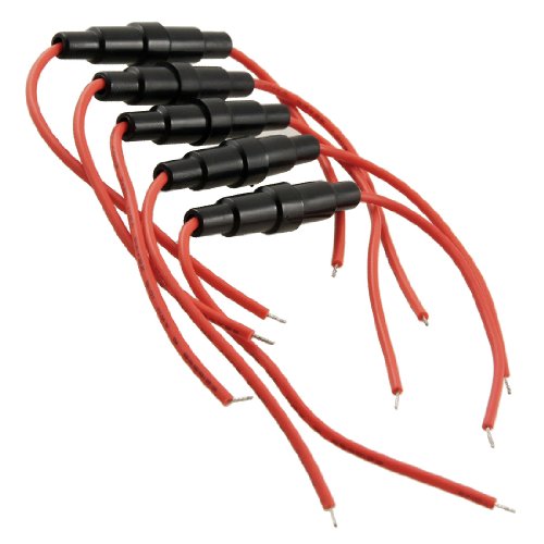 sourcing map 5 pcs 5 x 20mm Portafusibles Tipo Tornillo en línea con Cable de 22 AWG sourcing map 5 pcs 5 x 20mm Portafusibles Tipo Tornillo en línea con Cable de 22 AWG