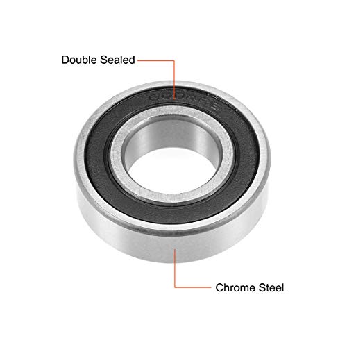 sourcing map 6004-2RS Rodamiento de bolas 20x42x12mm Rodamientos ABEC-3 de doble sellado 2 piezas