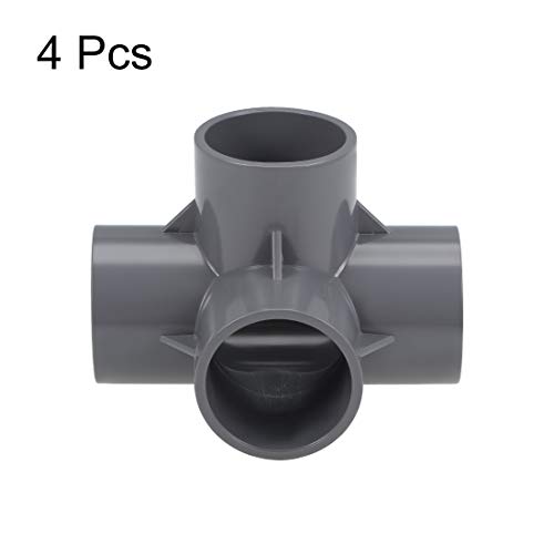 sourcing map Codo de Conexión de Pvc de 4 Vías en T - Muebles de Pvc - Accesorios de Codo de Pvc para Rociadores de Irrigación Gris 40 mm, 4 piezas sourcing map Codo de Conexión de Pvc de 4 Vías en T - Muebles de Pvc - Accesorios de Codo de Pvc para Rociadores de Irrigación Gris 40 mm, 4 piezas