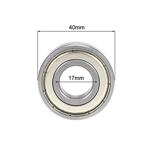 sourcing map Rodamiento ABEC-3 6200-6300 Rodamiento de Bolas 6203ZZ (2 Pack)