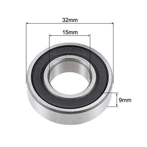 sourcing map Rodamiento de bola 6002-2RS de 15x32x9mm Rodamiento de doble sellado ABEC-1 5 unidades