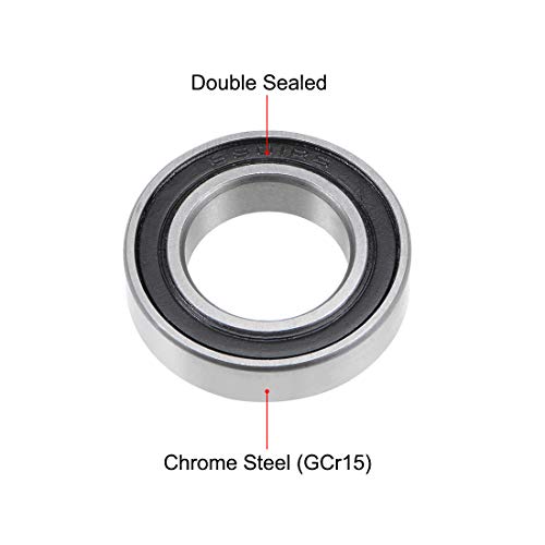 sourcing map Rodamiento de bola 6801-2RS de 12x21x5mm, Rodamiento de doble sellado ABEC-1 10 unidades