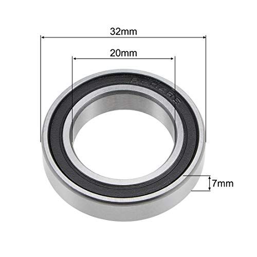 sourcing map Rodamiento de bola 6804-2RS de 20x32x7mm, Rodamiento de doble sellado ABEC-1 5 unidades