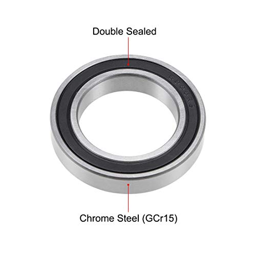 sourcing map Rodamiento de bola 6906-2RS de 30x47x9mm, Rodamiento de doble sellado ABEC-1 2 unidades