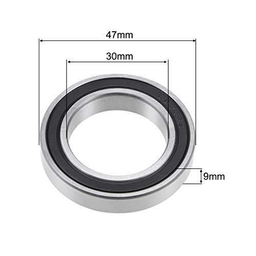 sourcing map Rodamiento de bola 6906-2RS de 30x47x9mm, Rodamiento de doble sellado ABEC-1 5 unidades