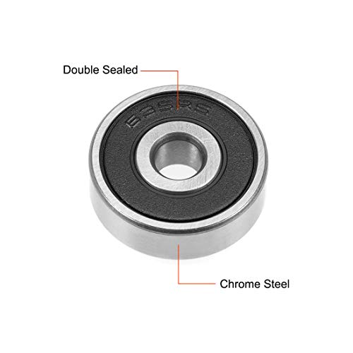 sourcing map Rodamiento de bolas 635-2RS de 5x19x6mm Rodamientos de doble sellado ABEC-3 10uds