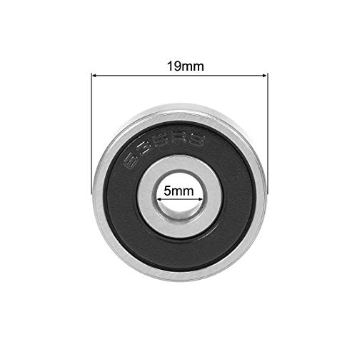 sourcing map Rodamiento de bolas 635-2RS de 5x19x6mm Rodamientos de doble sellado ABEC-3 10uds