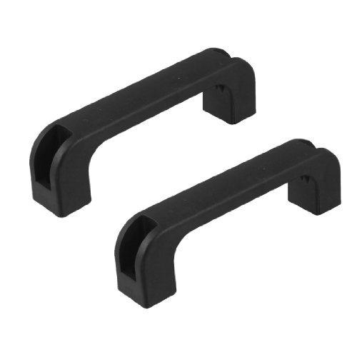 Sourcingmap A12110600UX0727 - Pack de 2 tiradores en forma D para cajones de armarios (plástico, 120 mm) color negro