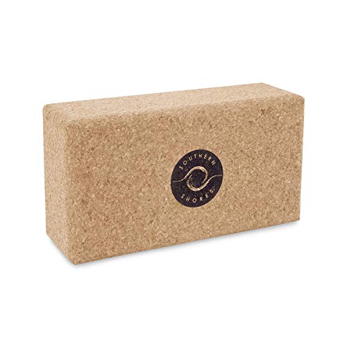 Southern Shores Bloque Yoga Corcho | Corcho 100% Natural de Fabricación Ecológica | Bloques de Corcho para Yoga y Pilates | Yoga Cork Block Antideslizante y Sostenible [23 x 12 x 7,5 cm]