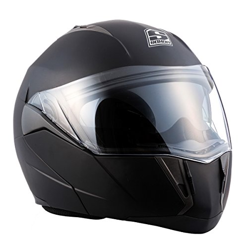 Soxon SF-99 Integrale Casco da motocicletta, ECE certificado, dos viseras incluidas, incluyendo bolsa de casco, M (57-58cm), Mate Negro