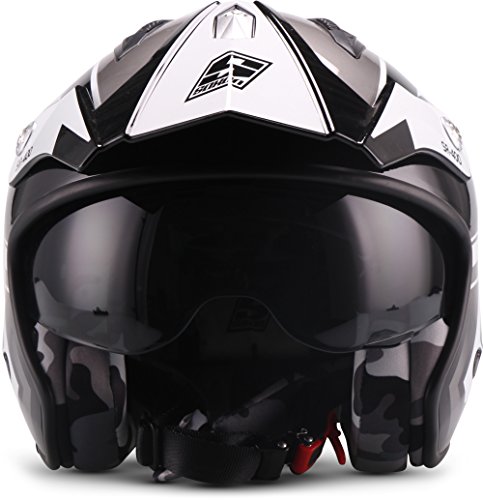 Soxon SR-400 Storm Casco de Moto, Titán, M (57-58cm)