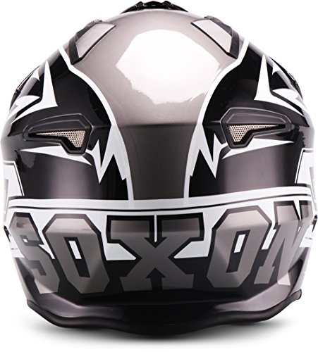 Soxon SR-400 Storm Casco de Moto, Titán, M (57-58cm)