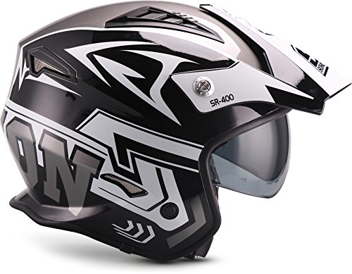 Soxon SR-400 Storm Casco de Moto, Titán, M (57-58cm)