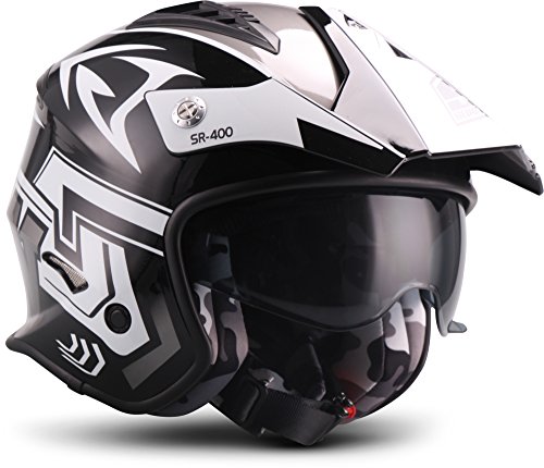 Soxon SR-400 Storm Casco de Moto, Titán, M (57-58cm)