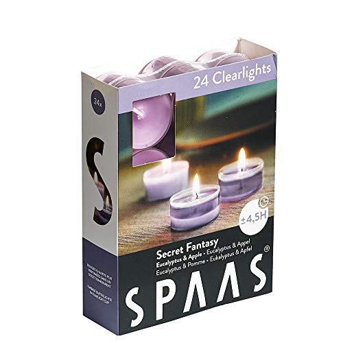 Spaas 24 velas aromáticas en vaso transparente, 4,5 horas, Secret Fantasy Spaas 24 velas aromáticas en vaso transparente, 4,5 horas, Secret Fantasy