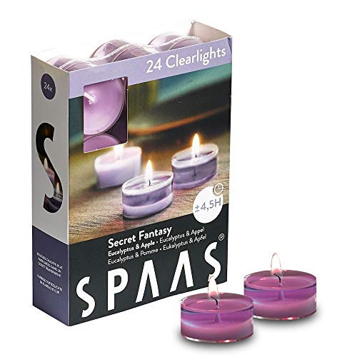 Spaas 24 velas aromáticas en vaso transparente, 4,5 horas, Secret Fantasy Spaas 24 velas aromáticas en vaso transparente, 4,5 horas, Secret Fantasy