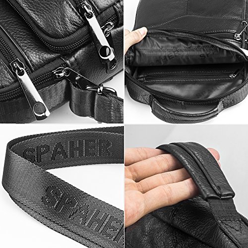 SPAHER IPAD Bolso de cuero Bolso De mano de los hombres del trabajo Hombro del negocio del morral Backpack Crossbody Bolso ocasional del recorrido de la honda del totalizador Grande SPAHER IPAD Bolso de cuero Bolso De mano de los hombres del trabajo Hombro del negocio del morral Backpack Crossbody Bolso ocasional del recorrido de la honda del totalizador Grande