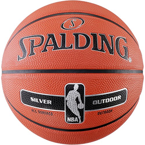 Spalding NBA Silver Outdoor 65-887Z Balón de Baloncesto, Unisex, Naranja, 3