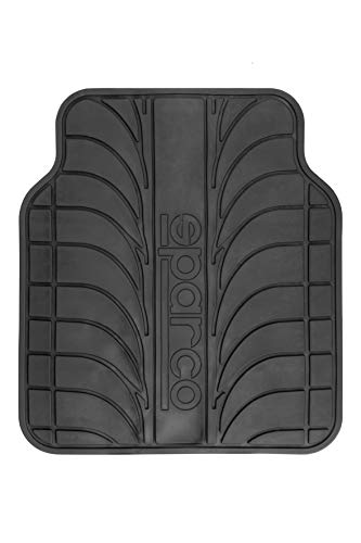 Sparco Juego de Alfombra Goma Color Franja Logo SPARCO Universal, Negro/Azul Sparco Juego de Alfombra Goma Color Franja Logo SPARCO Universal, Negro/Azul