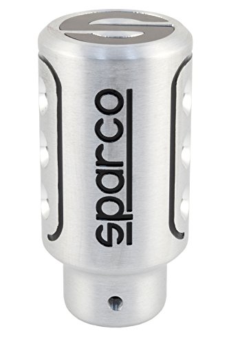 Sparco OPC01030000 Pomo de Cambio de Marcha para Coche Racing Color Logo Blanco Universal, Plata/Negro Sparco OPC01030000 Pomo de Cambio de Marcha para Coche Racing Color Logo Blanco Universal, Plata/Negro