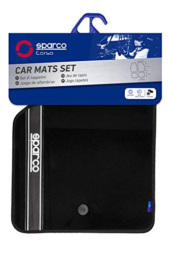 Sparco S03763BNR New Strada B Alfombras, Negro/Negro/Blanco