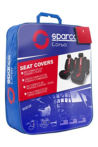 Sparco SPC1013 CLASSIC - Juego de fundas para asientos de coche, 11 Piezas