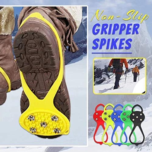 Speaklaus Tacos para zapatos de invierno antideslizantes, 1 par de tacos para zapatos / nieve y crampones - Suela antideslizante - para botas