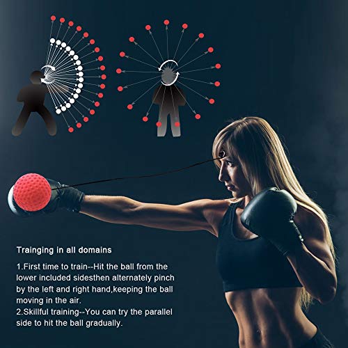 SPECOOL Reflejo de Boxeo Ball, Fight Ball con Diadema Fight MMA Training Reacciones de Velocidad de Velocidad Mejorar Deporte Ejercicio