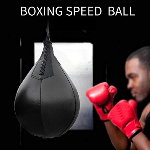 Speed Bag Boxing - Pelota De Boxeo Velocidad Kit con Bomba De Inflado Y Botón De Seguridad, Speedball Boxeo De Cuero, Boxeo Bola De Velocidad para MMA, Muay Thai O Entrenamiento Deportivo