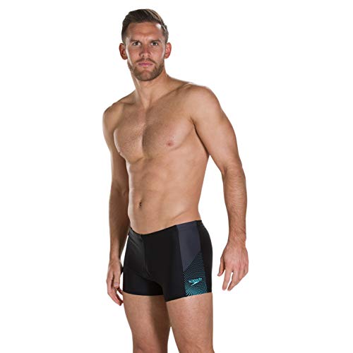 Speedo - Bañador de Buceo para Hombre, Hombre, Color Boom Blk/Aqua Splash/Oxid, tamaño Size: 34