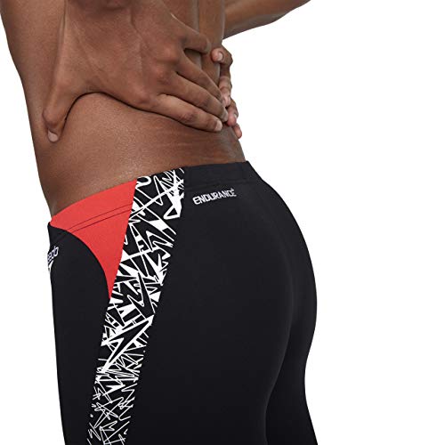 Speedo Boom Splice Bañador, Adult Male, Negra/Rojo, 36 (ES 90 CM) Speedo Boom Splice Bañador, Adult Male, Negra/Rojo, 36 (ES 90 CM)