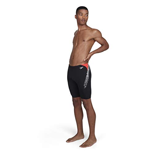 Speedo Boom Splice Bañador, Adult Male, Negra/Rojo, 36 (ES 90 CM)